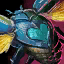 Cœur de scarabée turquoise